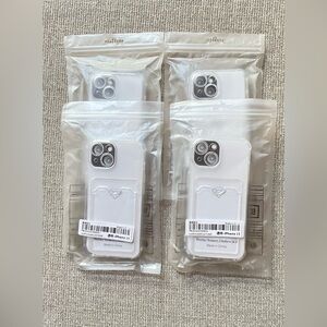 Clear Protective Phone Case for iPhone 15, New with tags, including 4pcs bundle